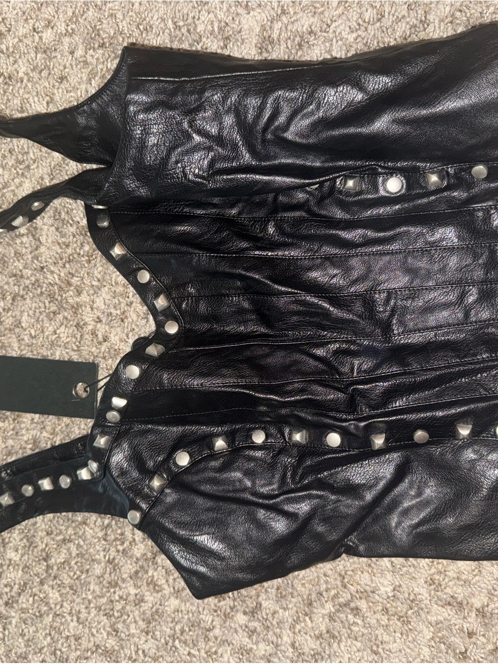 I.AM.GIA Black Studded Leather Camisole - Picture 4 of 5